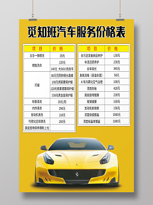 汽車美容服務價目表 模板、設計與服務項目全解析